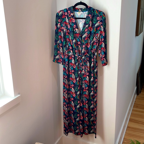 Boden navy jumpsuit with bird and floral print - Picture 3 of 9